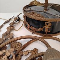 Lampadario impero ottone 