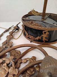 Lampadario impero ottone 