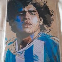 collezione quadretto in legno maradona