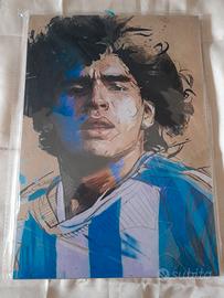 collezione quadretto in legno maradona