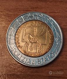 500 lire polizia di stato Fdc 