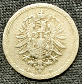 Germania impero - 5 pfennig 1875 d