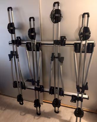 THULE-4xPortabici titanio+2xbarre + 4xpiedi *TOP*