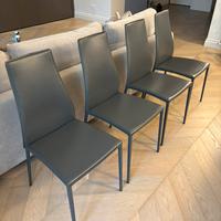 4 Sedie Calligaris mod Aida cuoio grigio 2023