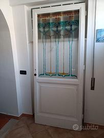 Porta vetrata con dipinto a mano