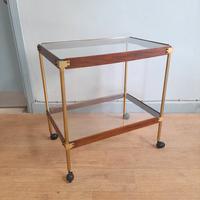 CARRELLO BAR IN LEGNO E OTTINE ANNI 60-70