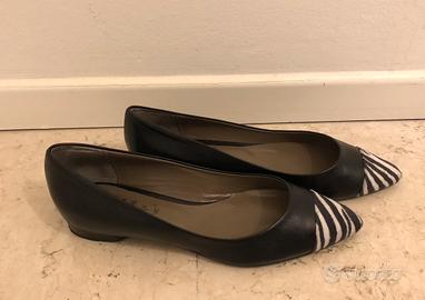 NUOVE Ballerine nere con punta zebrata