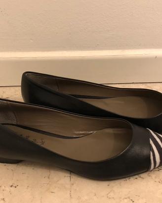 NUOVE Ballerine nere con punta zebrata