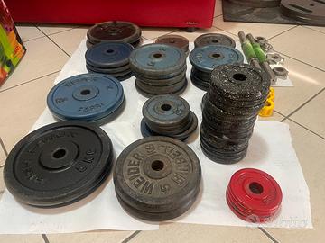 Set pesi 150 kg + Bilanciere EZ + Manubri Palestra