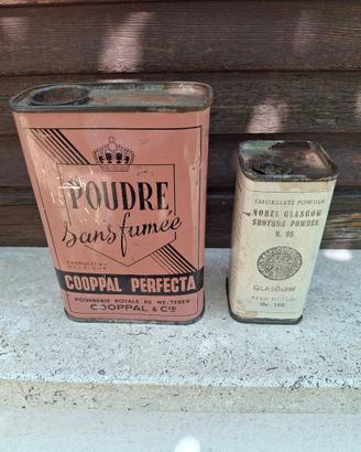 Lotto Scatole Latta Polvere da Sparo Vintage