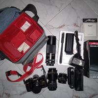 Canon A1 più obbiettivi Flash Metz dedicato filtri