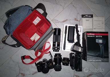 Canon A1 più obbiettivi Flash Metz dedicato filtri
