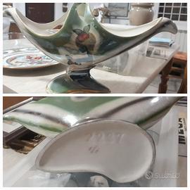 vaso in ceramica raro dipinto a mano anni 50