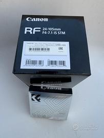 Obbiettivo canon 24/105 RF.(f4.7,1 piu filtro