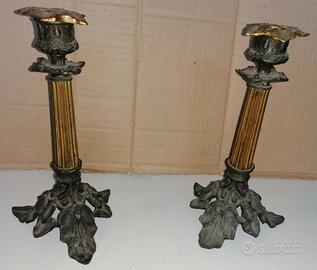 Coppia candelabri in bronzo anni 60