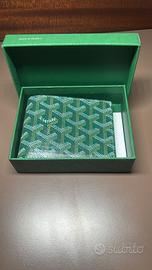 portafoglio Goyard verde in pelle