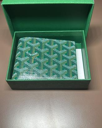 portafoglio Goyard verde in pelle