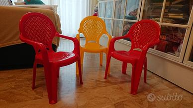set 3 sedie per bambini