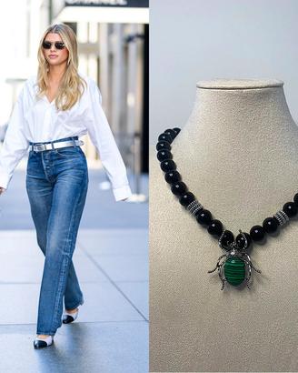 Collana con Onice Nera e Malachite