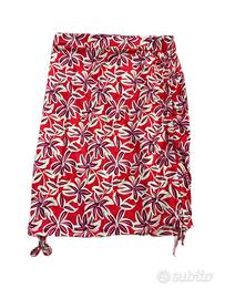 Gonna rossa fantasia tropicale
