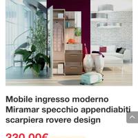 mobile ingresso appendiabiti e scarpiera 