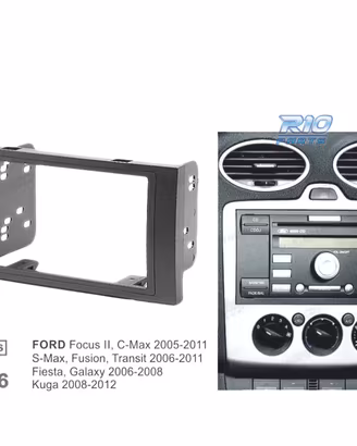 TELAIO NERO RADIO 2-DIN PER FORD FOCUS C-MAX S-MAX