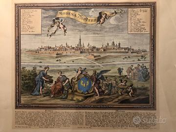 COPIA DI ANTICA STAMPA - VISTA DI MODENA  ESTENSE