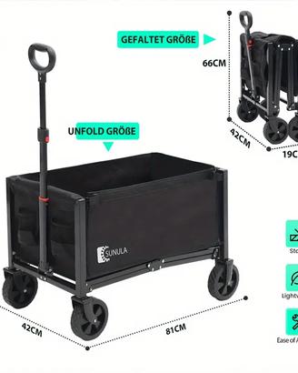 Carrello pieghevole 3 in 1 160L