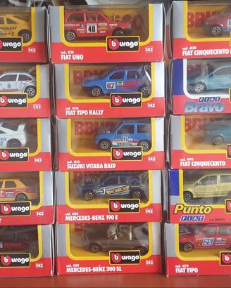 lotto di 15 Burago 1/43 anni 90 con scatola 