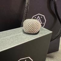 Anello Nove25 - chevalier quadrato puntinato