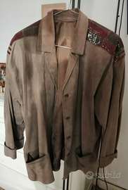 Giacca vintage vera pelle di renna