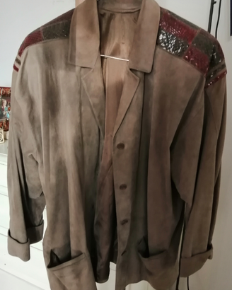 Giacca vintage vera pelle di renna