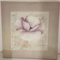 "Quadro floreale stampato 40x40 cm con scritta