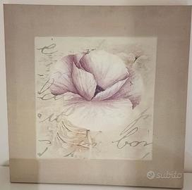 "Quadro floreale stampato 40x40 cm con scritta