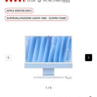 APPLE iMac 24", Chip M4, 8 CPU 8 GPU, 16GB, 256GB