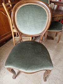 sedia in legno imbottita vintage