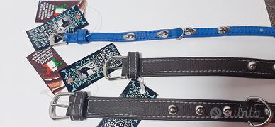 Collare in vera pelle con borchie