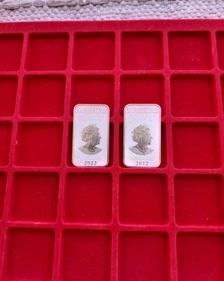 2 lingotti once argento australia 2022 1 dollar