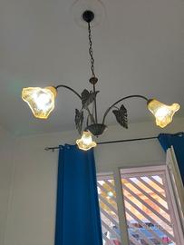 2 lampadari in ferro battuto 