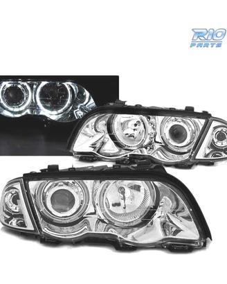 FARI BMW E46 98-01 CON OCCHI ANGELICI LED CROMATI