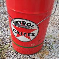 vintage bidone latta petrol caltex pubblicitario