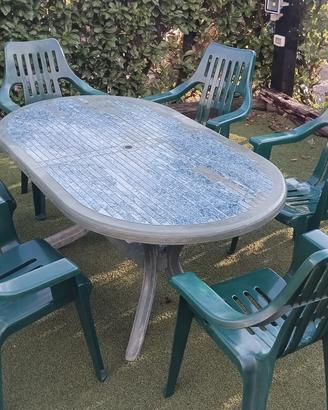 TAVOLO 6 SEDIE DA GIARDINO TERRAZZO ESTERNO