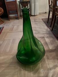 Damigiana in vetro verde da arredo