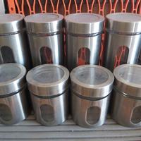 set 8 barattoli vetro e metallo