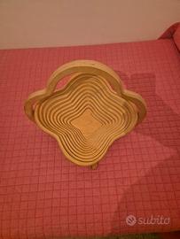cestino/sottopentola in legno pieghevole 