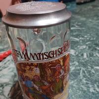 Boccale di Birra Vetro e Metallo con coperchio 