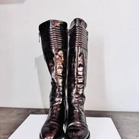 Stivali in pelle effetto coccodrillo 38/39”