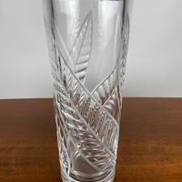 Vaso vintage boemo  cristallo molato mano firmato