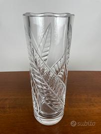 Vaso vintage boemo  cristallo molato mano firmato