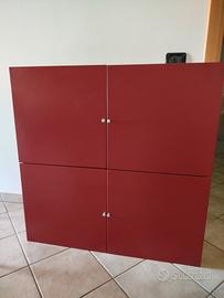 mobile da soggiorno rosso bordeaux 